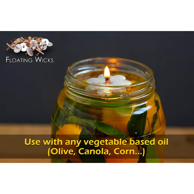 Ner Mitzvah Flower Shaped Floating Wicks - 50 Count (Approx.),