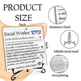 Appreciation Gifts for Social Worker, Social Worker Gifts for Women Men, Social Worker Wooden Sign with Stand, Office Home Bedroom Decor, Best Social Worker Gifts