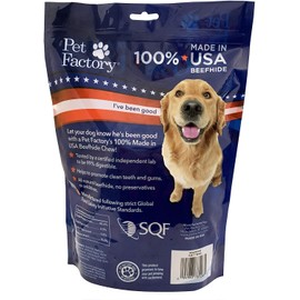Pet Factory Pet Factory 100% Made in USA Beefhide 7" Braided Sticks Dog Chew Treats - Peanut Butter Flavor, 6 Count/1 Pack