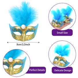 LIYDE 12PCS Mini Masks for Mardi Gras Decoration Masquerade Party Decoration Mini Decorative Masks for Table Decor/Cupcake Decor/Home Decor