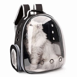 SooGree Cat Backpack Carrier Bubble Bag Space Capsule Pet Carrier Dog Hiking Backpack, Small Dog Backpack Expandable Carrying for Cats Puppies Airline Approved Travel Carrier Outdoor Use Black