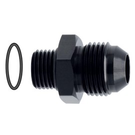 VehiMata 8AN Male Flare to AN6 ORB O-Ring Straight Boss Fuel Pump Rail Fitting Adapter Aluminum Black 1PC