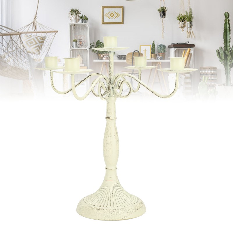 European Style Candelabra 5 Arms Iron Elegant Candle Stick Candelabra