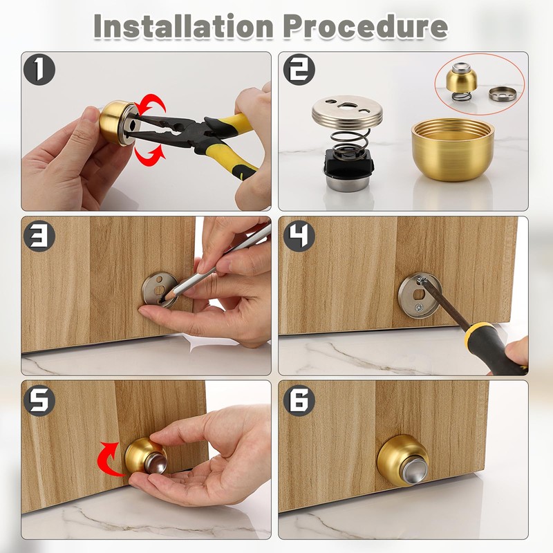 IGNPION Set of 2 Door Holder Mini Magnetic Door Stoppers