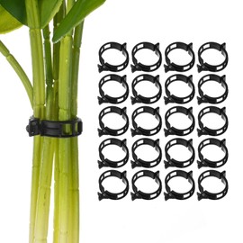 M METERXITY 200-Pack Tomato Clips, 0.98Inch/25mm Plastic Plant Support Clips, Grape Vines Garden Vegetables Trellis Clips for Climbing Plants/Outdoor [Black]