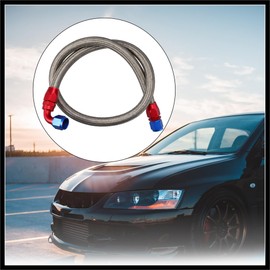 Hihaha 1 Meter 10AN Car Fuel Hose AN10 5/8" Universal Braided Stainless Steel CPE Oil Fuel Gas Line Hose Kit with Wheel Fitting Durable Material