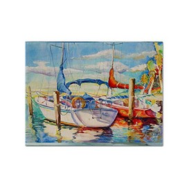 Caroline's Treasures JMK1088PLMT Towering Q Sailboat Fabric Placemat Washable Placemat Dinner Table Decor No Ironing Linen Look