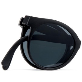 Cyxus 2024 Kids Trendy Folding Foldable Sunglasses Polarized UV400 Shades for Girls Boys Black