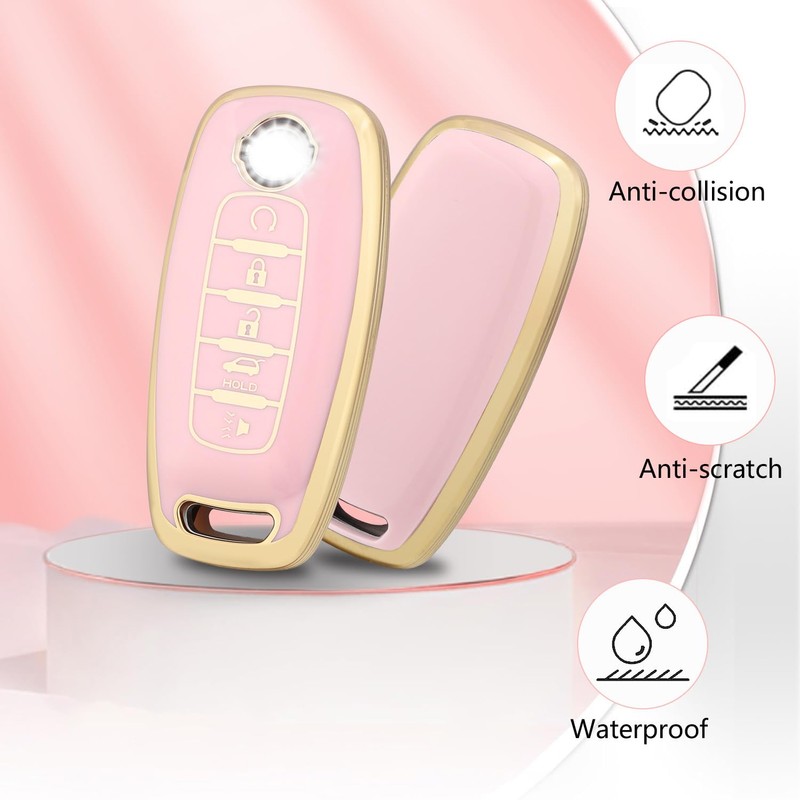Dargoose Key Fob Cover for Nissan Rogue Pathfinder 2023 Pink