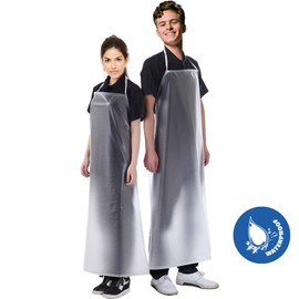Younber Waterproof Plastic Apron Transparent PVC, Kitchen Dishes Washing Lab Work Butcher Dog Grooming Unisex Apron 45.3in x 27.5in