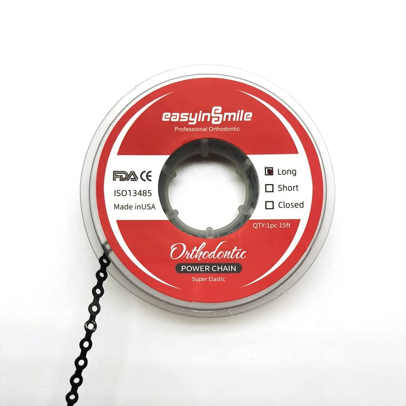 SNAWOP Dental Orthodontic Power Chain Multicolor Spool Elastic Rubber Bands