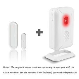 GREENCYCLE Wireless Door Open Chime - 1 Magnetic Door Alarm Sensor, Battery Operated, Can't Be Used Alone, Must Be Used with Receiver or Doorbell Set(B07H5GCSTM, B07H5H7215,B0DFWPMPKN,B0DKXZSZV6)
