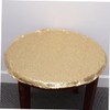 CIYODO Golden Sequin Table Cover Round Shiny Tablecloth for Weddings