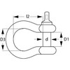 10x Shackles Curved Shape Black Galvanised 6 mm Round Shackle
