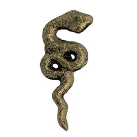 Antique Gold Cast Iron Gothic Snake Drawer Pulls – 6-Piece Set, 2.25" Long, 1" High, Serpentine Design for Cabinets, Drawers, and Goth Decor
