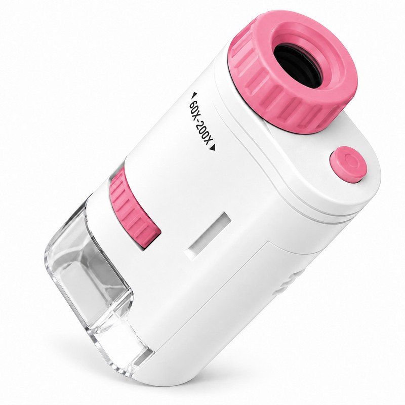 Pocket Microscope for Observation – 60x–200x Magnification with LED Light