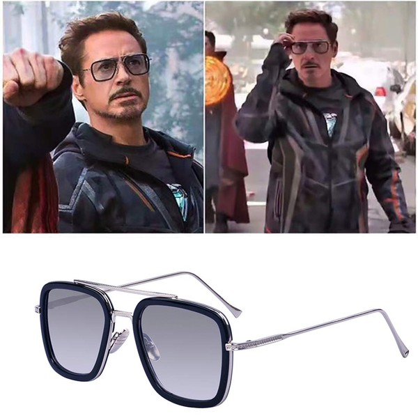 Outray Retro Iron Man Sunglasses Tony Stark Glasses Square Eyewear