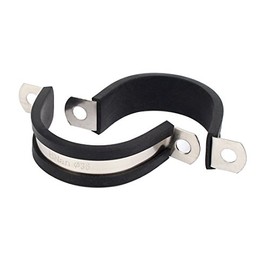 Sourcingmap 36mm Dia EPDM Rubber Lined U Shaped Pipe Tube Wire Clamps Clips 2pcs