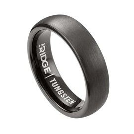 The Ridge Tungsten Rings For Men - Mens Wedding Band - Strong, Durable and Scratch-Resistant Rounded 6mm Ring With Silicone Band