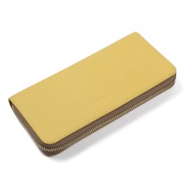 Blanpom bp-1067 Women's Wallet, Genuine Leather, Long Wallet, Bi-Color, Large Capacity, yellow