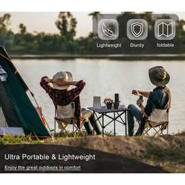 Majchomis Portable Folding Camping Table for 2-4 Persons, Lightweight Carbon Steel Roll Up Camping Table with Carry Bag for Outdoor, Hiking, Picnics, BBQs, Beach Trips & Tailgating(19.7 inch Black)