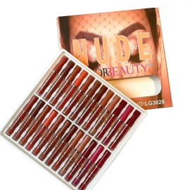 Labial Mate Larga Duración Nude 24 Unidades Favorbeauty Marrón Claro                                                                                  