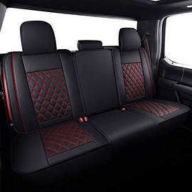 Aierxuan Rear Car Seat Covers with Waterproof Leather, Automotive Vehicle Cushion Cover for SUV Pickup Truck Fit for 2009-2024 Ford F150 and 2017-2024 F250 F350 F450