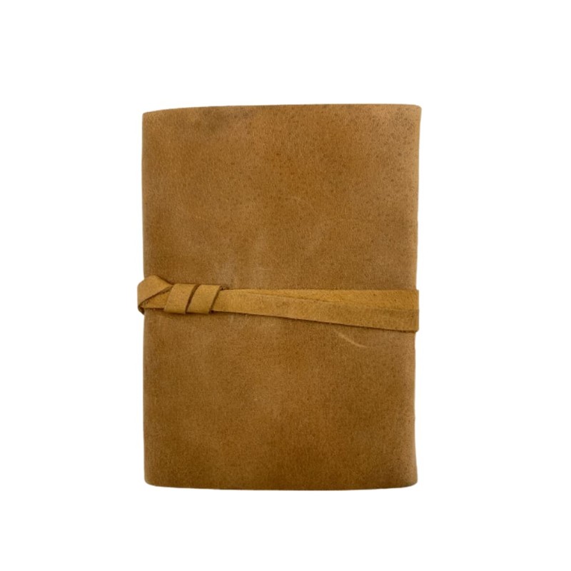 OVERDOSE Deckle Yellow Buff Leaf Leather Journal - Vintage Travel