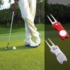 Yizerel 2 Pack Metal Foldable Golf Divot Tool with Pop-up