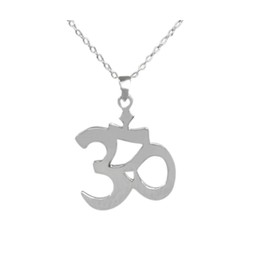 Beaute Fashion .925 Om Spiritual Yoga Symbol Sterling Silver Pendant Necklace 16" + 2" Extender Gift Boxed (Silver Tone)