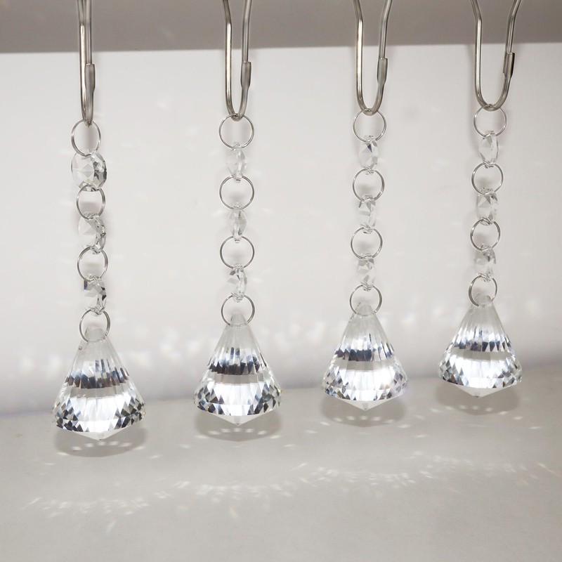 Yapicoco Shower Curtain Hooks Rings for Bathroom, 12PCS Shower Hooks