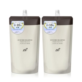 ELECTRON Synchro Shampoo Femme FOR SCALP Refill, 20.3 fl oz (600 ml), Set of 2, For Scalp, Scalp Care, Split Ends, Dignified Hair