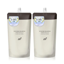 ELECTRON Synchro Shampoo Femme FOR SCALP Refill, 20.3 fl oz (600 ml), Set of 2, For Scalp, Scalp Care, Split Ends, Dignified Hair