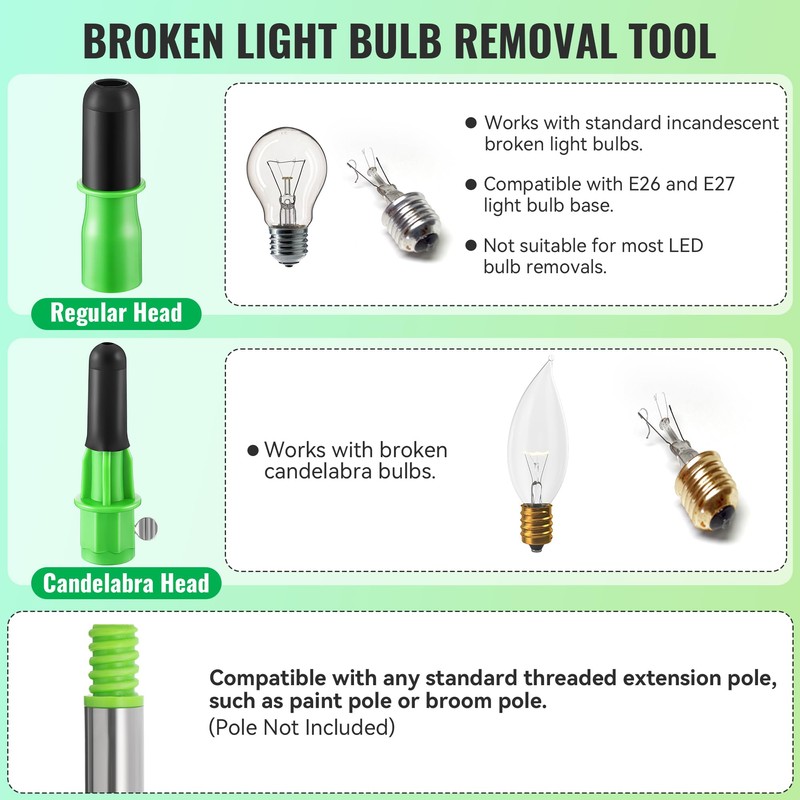 Dreyoo Broken Bulb Changer for High Ceilings, Light Changer for