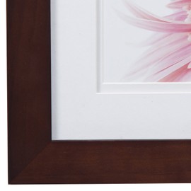 Gallery Solutions 8x8 Flat Walnut Tabletop or Wall Frame with Double White Mat For 5x5 Picture