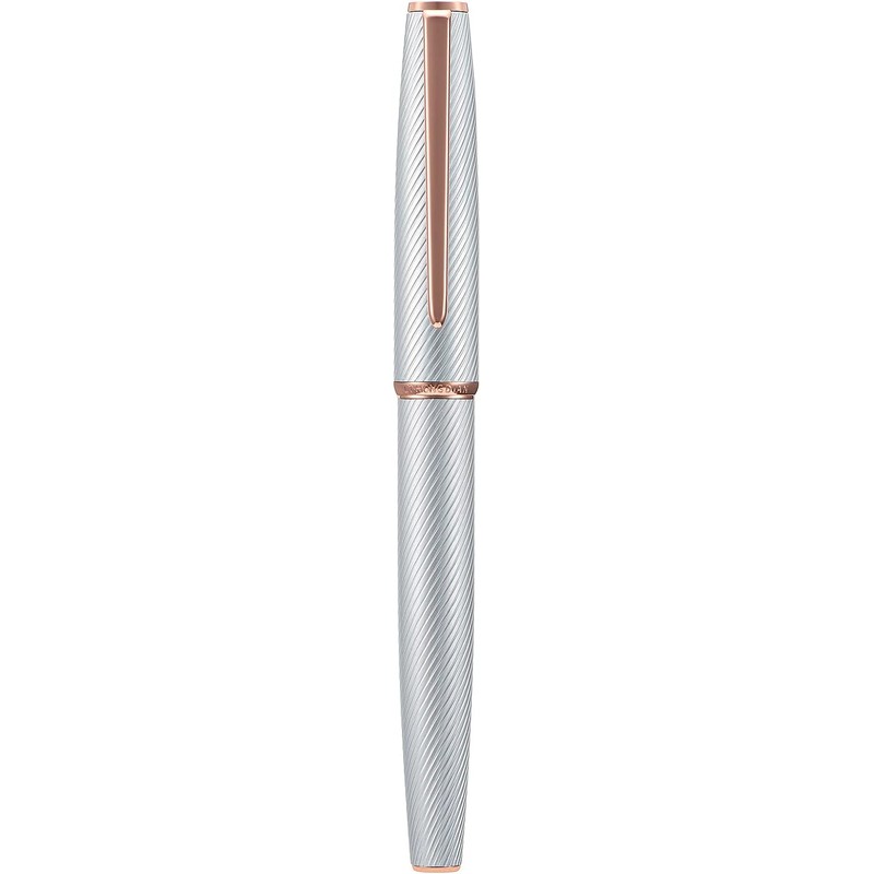 Hong Dian A3 - Pluma estilográfica de aluminio plateado, punta