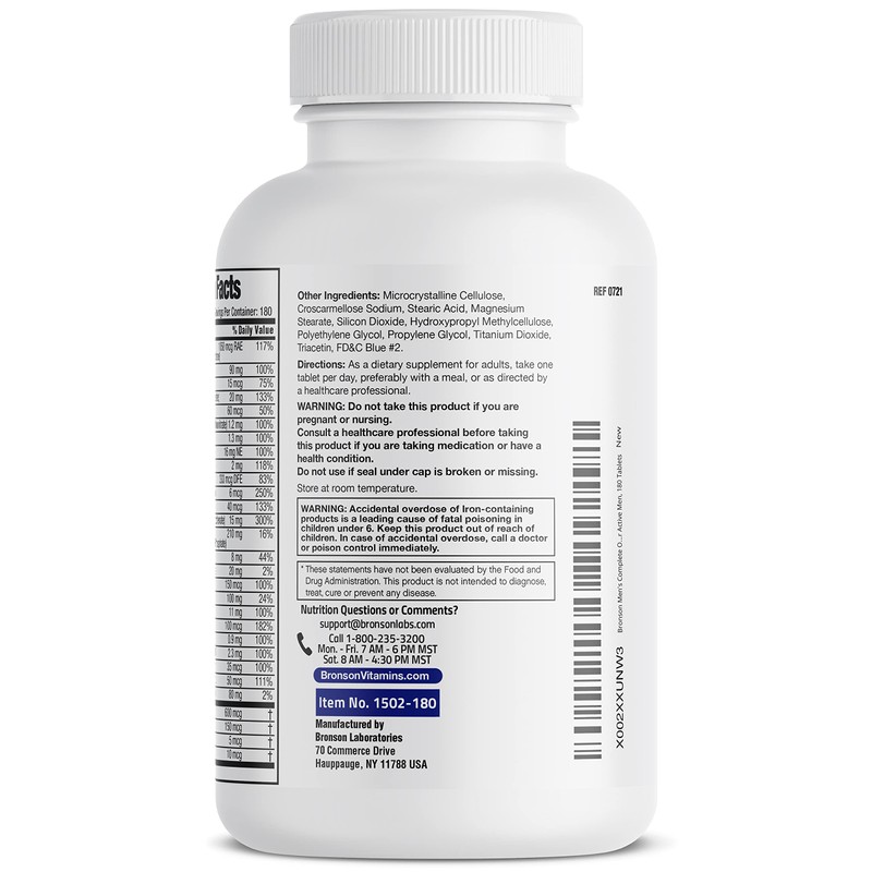 Bronson ONE Daily Men’s Complete Multivitamin Multimineral Once-Daily Multi for