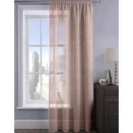 Intimates 2 Panels Woven Shimmer Voile Curtains Window Voile Panels Drapes Treatment for Bedroom and Living (Blush pink, 54" w x 48" d)