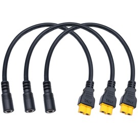 3-Pack 16AWG XT60 Female to DC 5.5×2.1mm Female Power Cable, 1ft High Current High Power Converter, for Drones, Electric Heating Solar Panels, RVs, and Model Boats Powered by 12V/24V.