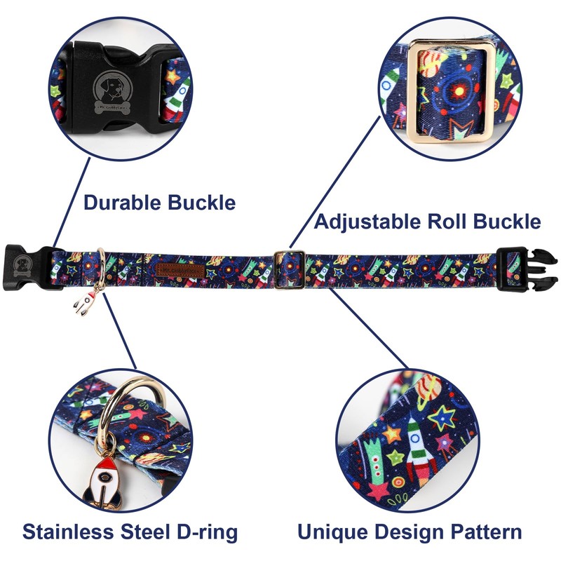 MR. CHUBBYFACE Dog Collar Universal Rocket Soft Adjustable Pet Boy