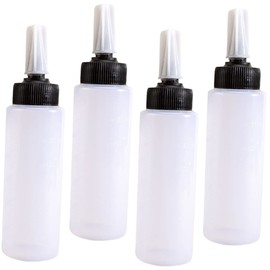 Baluue 4pcs Bottle Cleaning Pot Hair Applicator Oil Bottle for Hair Applicator Bottle for Hair Salon Hair Color Bottle Hair Dye Bottle Hair Coloring Container Plastic White