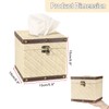 TOLIDA PU+ Wood Square Tissue Box Cover - Retro Household