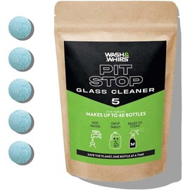 WASH&WHIPS Window/Glass Cleaner Refill Tablets - 50ct (Makes 50 Gal) - Streak-Free, Cleans Glasses, Windows, Windshields - Car, Office, Home & Kitchen