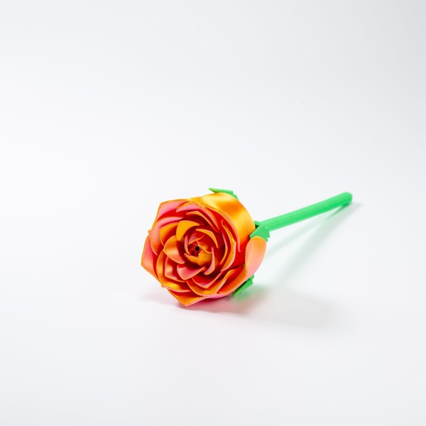22 Network 3D Printed Rose Flower with Movable Stem and