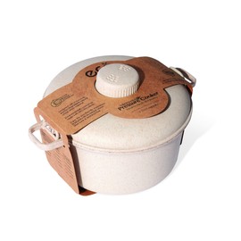Handy Gourmet Eco Friendly Microwave Pressure Cooker - Easy Microwave Cooking - Easy & Fast Microwave Cookware for Rice, Chicken, Pasta, and More - Non-Toxic & Bio-degradable Material (Beige)