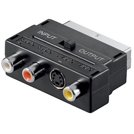CABLEPELADO SCART AV Adapter Switchable | Adapter Converter Euro Plug | S-Video Converter 3 RCA | Scart Adapter | 2 x RCA Audio, 1 x RCA Video, 1 x S-Video