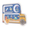 Kids Dinner Plate with Spoon Bamboo Fiber Divided Plates Cartoon