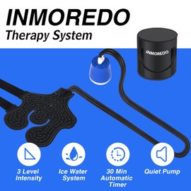 Inmoredo Portable Cold Therapy System Machine with Adjustable Knee, Therapy Ice Machine After Surgery, Flexible Universal Pad Suitable for Shoulder, Ankle, Cervical, Back, Leg and Hip - Black