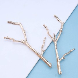 Yheakne-Pinza de pelo de hoja bohemia, pasador de pelo de rama dorada, pasador de hoja vintage, pasador de pelo decorativo, accesorios de metal para el cabello para mujeres y niñas, 2 uds.