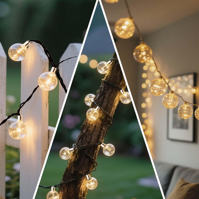 AVAMERY Solar String Lights Outdoor Waterproof, 100LED Crystal Ball Fairy